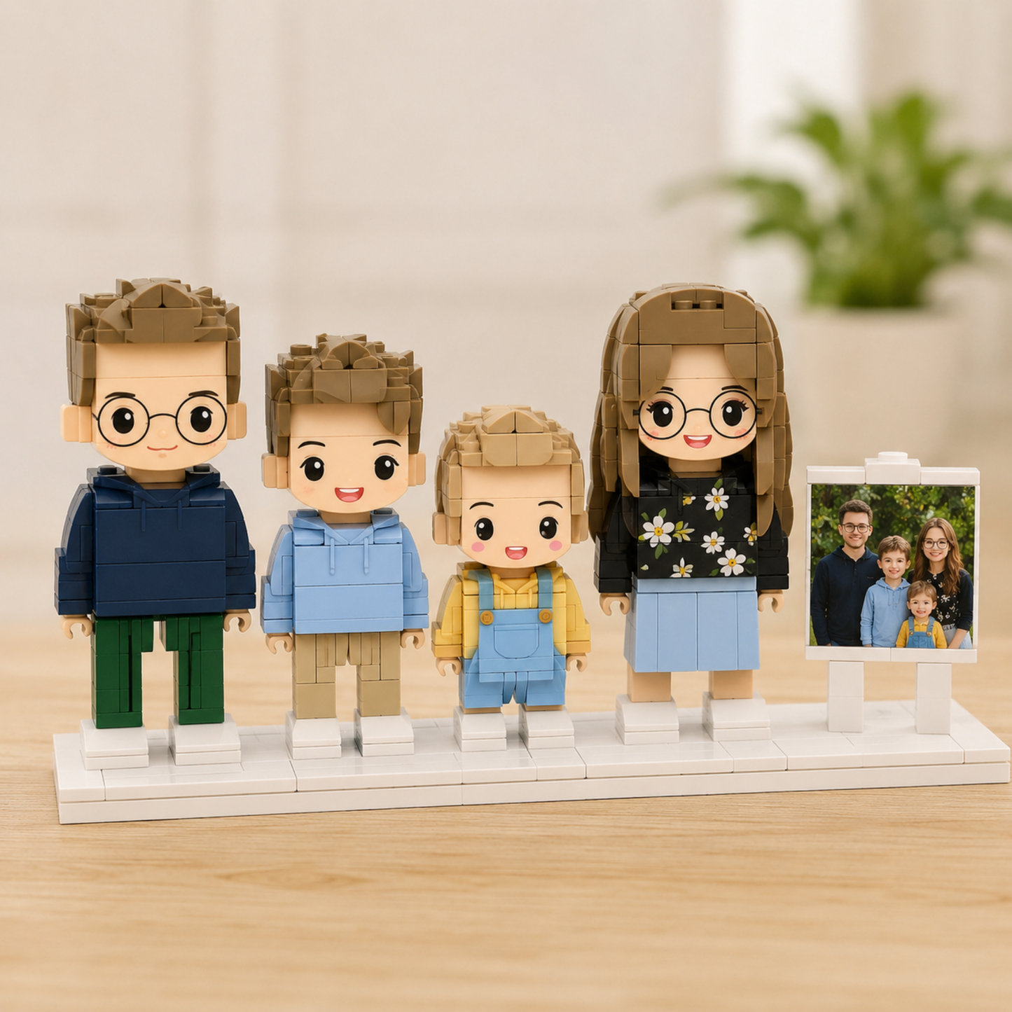 Custom Brick Figure from Photo – Family of 4 Edition