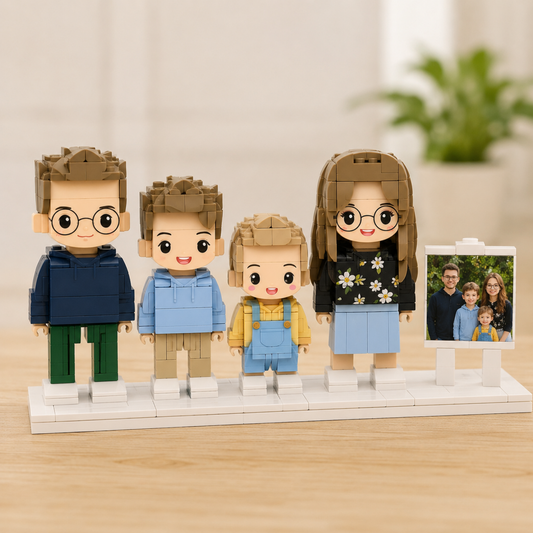 Custom Brick Figure from Photo – Family of 4 Edition