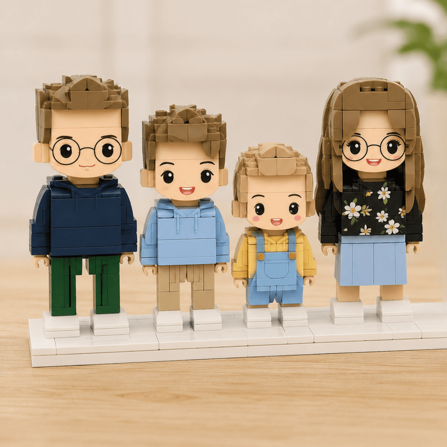 Custom Brick Figure from Photo – Family of 4 Edition